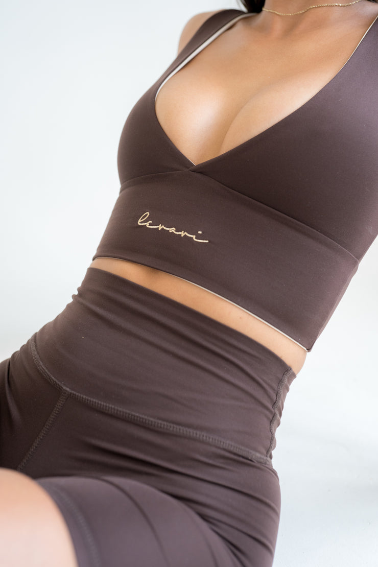 Core 4-Way Reversible Crop Top- Mocha Latte