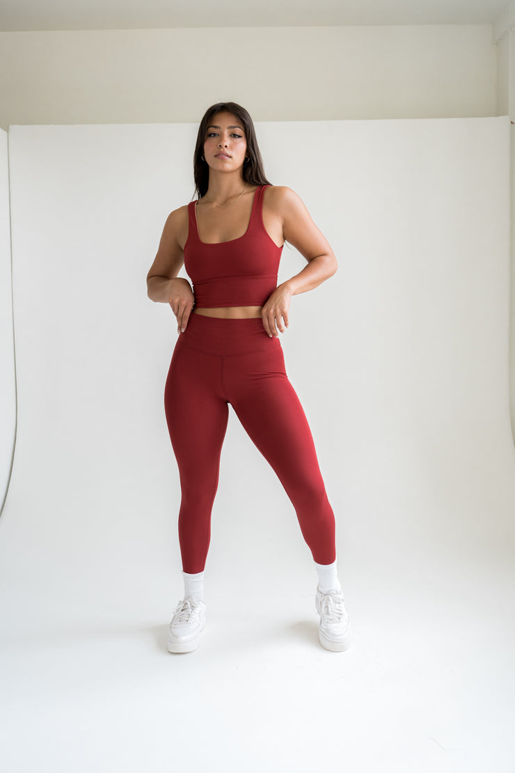 Core High Waisted Leggings- Merlot