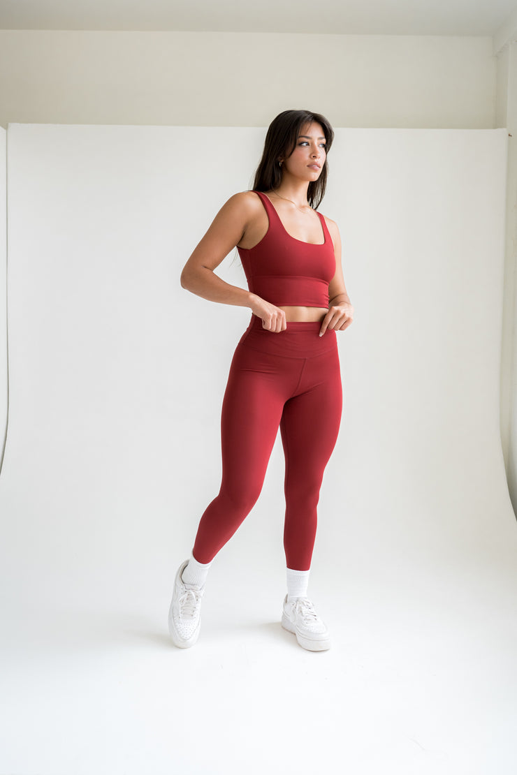 Core High Waisted Leggings- Merlot