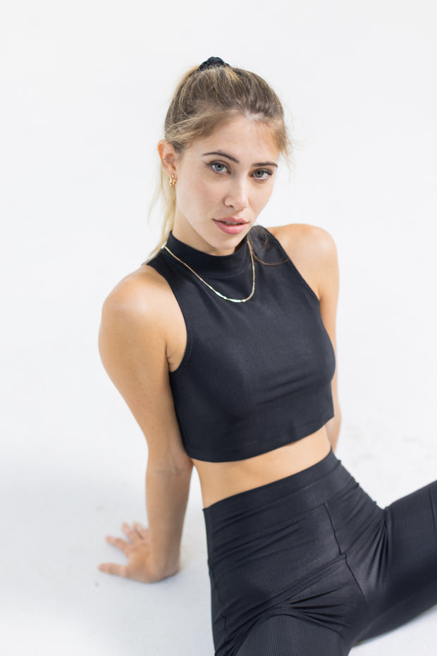 Varsity Club RIbbed Crop Top