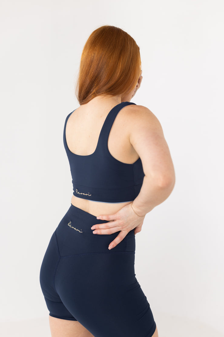 CORE High Waisted Biker Shorts 6.5” - Midnight Navy